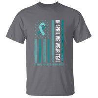 Sexual Assault Awareness American Flag T Shirt In April We Wear Teal Ribbon