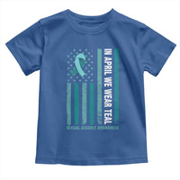 Sexual Assault Awareness American Flag Toddler T Shirt In April We Wear Teal Ribbon