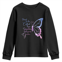 Blessed to Be Called Mom Grandma Great Grandma Youth Sweatshirt Mama Butterfly Mother's Day Gift