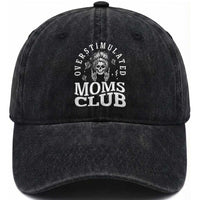 Overstimulated Moms Club Washed Cotton Baseball Cap Funny Skeleton Mom Mother's Day Gift