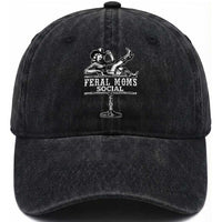 Feral Moms Social Club Washed Cotton Baseball Cap Western Cowgirl Mom Mother’s Day Gift