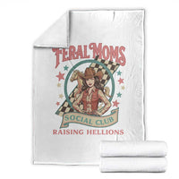 Feral Moms Social Club Throw Blanket Western Cowgirl Mom Mother’s Day