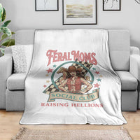 Feral Moms Social Club Throw Blanket Western Cowgirl Mom Mother’s Day