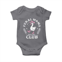 Feral Moms Raising Hellions Social Club Baby Onesie Funny Goose Pink Cowgirl Boots Hat