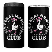 Feral Moms Raising Hellions Social Club 4 in 1 Can Cooler Tumbler Funny Goose Pink Cowgirl Boots Hat