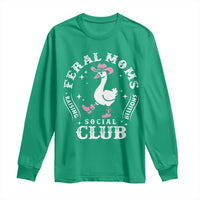 Feral Moms Raising Hellions Social Club Long Sleeve Shirt Funny Goose Pink Cowgirl Boots Hat