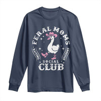 Feral Moms Raising Hellions Social Club Long Sleeve Shirt Funny Goose Pink Cowgirl Boots Hat