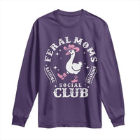 Feral Moms Raising Hellions Social Club Long Sleeve Shirt Funny Goose Pink Cowgirl Boots Hat