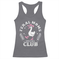 Feral Moms Raising Hellions Social Club Racerback Tank Top Funny Goose Pink Cowgirl Boots Hat