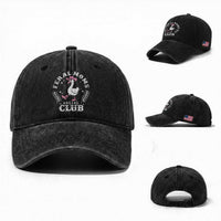 Feral Moms Raising Hellions Social Club Washed Cotton Baseball Cap Funny Goose Pink Cowgirl Boots Hat