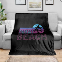 Vintage Miami Beach Throw Blanket Florida Proud Floridian Retro Palms Trees