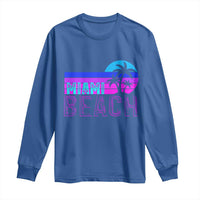Vintage Miami Beach Long Sleeve Shirt Florida Proud Floridian Retro Palms Trees
