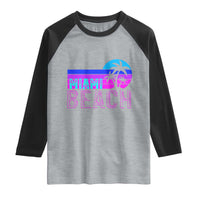 Vintage Miami Beach Raglan Shirt Florida Proud Floridian Retro Palms Trees
