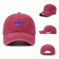 Vintage Miami Beach Washed Cotton Baseball Cap Florida Proud Floridian Retro Palms Trees