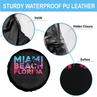 Miami Beach Florida Proud Spare Tire Cover Floridian Retro Palms Trees