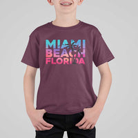 Miami Beach Florida Proud T Shirt For Kid Floridian Retro Palms Trees