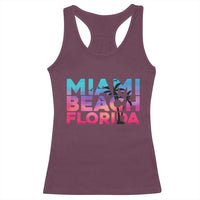 Miami Beach Florida Proud Racerback Tank Top Floridian Retro Palms Trees