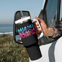 Miami Beach Florida Proud Tumbler With Handle Floridian Retro Palms Trees