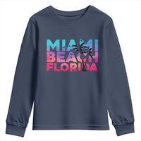 Miami Beach Florida Proud Youth Sweatshirt Floridian Retro Palms Trees