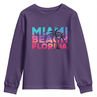 Miami Beach Florida Proud Youth Sweatshirt Floridian Retro Palms Trees