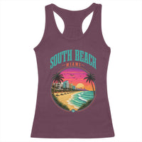 South Beach Miami Racerback Tank Top Retro Florida USA Souvenir Gift
