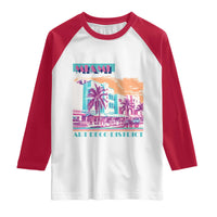 Vintage Miami Florida Art Deco Raglan Shirt Miami City Pride Graphic