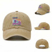 Vintage Miami Florida Art Deco Washed Cotton Baseball Cap Miami City Pride Graphic