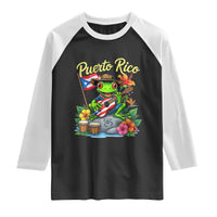 Hispanic Heritage Month Raglan Shirt Taino Boricua Coqui Frog Puerto Rico