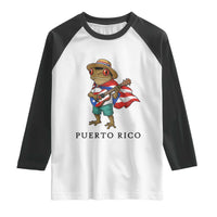 Coqui Frog Puerto Rico Raglan Shirt Boricua Taino Island Pride