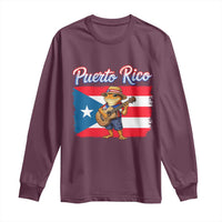 Coqui Frog Puerto Rico Flag Long Sleeve Shirt Puerto Rican Taino Boricua