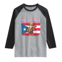 Coqui Frog Puerto Rico Flag Raglan Shirt Puerto Rican Taino Boricua