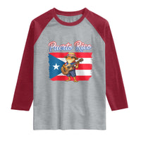 Coqui Frog Puerto Rico Flag Raglan Shirt Puerto Rican Taino Boricua