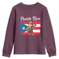 Coqui Frog Puerto Rico Flag Youth Sweatshirt Puerto Rican Taino Boricua