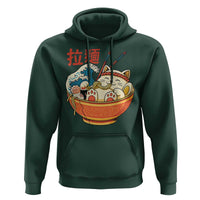 Funny Cat Ramen Hoodie Cute Japanese Sushi Kitty Eating Noodles - Wonder Print Shop
