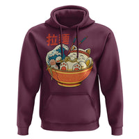 Funny Cat Ramen Hoodie Cute Japanese Sushi Kitty Eating Noodles - Wonder Print Shop