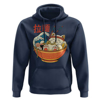 Funny Cat Ramen Hoodie Cute Japanese Sushi Kitty Eating Noodles - Wonder Print Shop