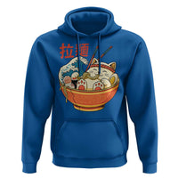 Funny Cat Ramen Hoodie Cute Japanese Sushi Kitty Eating Noodles - Wonder Print Shop