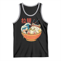 Funny Cat Ramen Tank Top Cute Japanese Sushi Kitty Eating Noodles - Wonder Print Shop