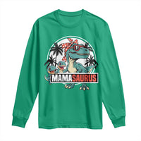 Mamasaurus Dinosaur Long Sleeve Shirt Funny Grandma Saurus Family Matching - Wonder Print Shop