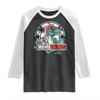 Mamasaurus Dinosaur Raglan Shirt Funny Grandma Saurus Family Matching - Wonder Print Shop
