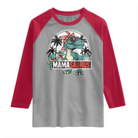 Mamasaurus Dinosaur Raglan Shirt Funny Grandma Saurus Family Matching - Wonder Print Shop