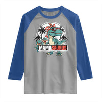 Mamasaurus Dinosaur Raglan Shirt Funny Grandma Saurus Family Matching - Wonder Print Shop