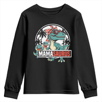 Mamasaurus Dinosaur Youth Sweatshirt Funny Grandma Saurus Family Matching - Wonder Print Shop