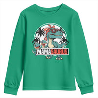 Mamasaurus Dinosaur Youth Sweatshirt Funny Grandma Saurus Family Matching - Wonder Print Shop