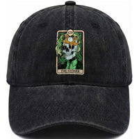 Skeleton Smokes Washed Cotton Baseball Cap The Stoner Weed Lover Cannabis 420