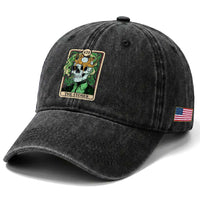 Skeleton Smokes Washed Cotton Baseball Cap The Stoner Weed Lover Cannabis 420