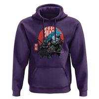 Samurai Cat Shark Hoodie Retro Japanese Animal Warrior Art - Wonder Print Shop