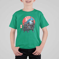 Samurai Cat Shark T Shirt For Kid Retro Japanese Animal Warrior Art - Wonder Print Shop