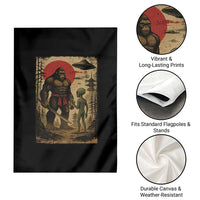 Samurai Bigfoot Japanese UFO Garden Flag Sasquatch Ailen Ukiyo-e - Wonder Print Shop