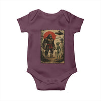Samurai Bigfoot Japanese UFO Baby Onesie Sasquatch Ailen Ukiyo-e - Wonder Print Shop